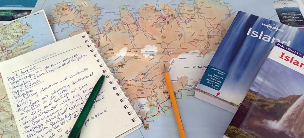 Island Roadtrip Route für 8 Tage Island Rundreise mit Karte