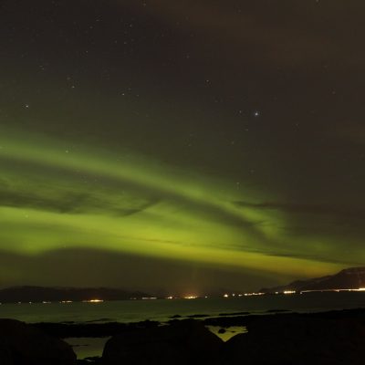 Nordlichter (Aurora Borealis) beim Grótta Leuchtturm Roadtrip Island gindeslebens.com © Thomas Mussbacher und Ines Erlacher