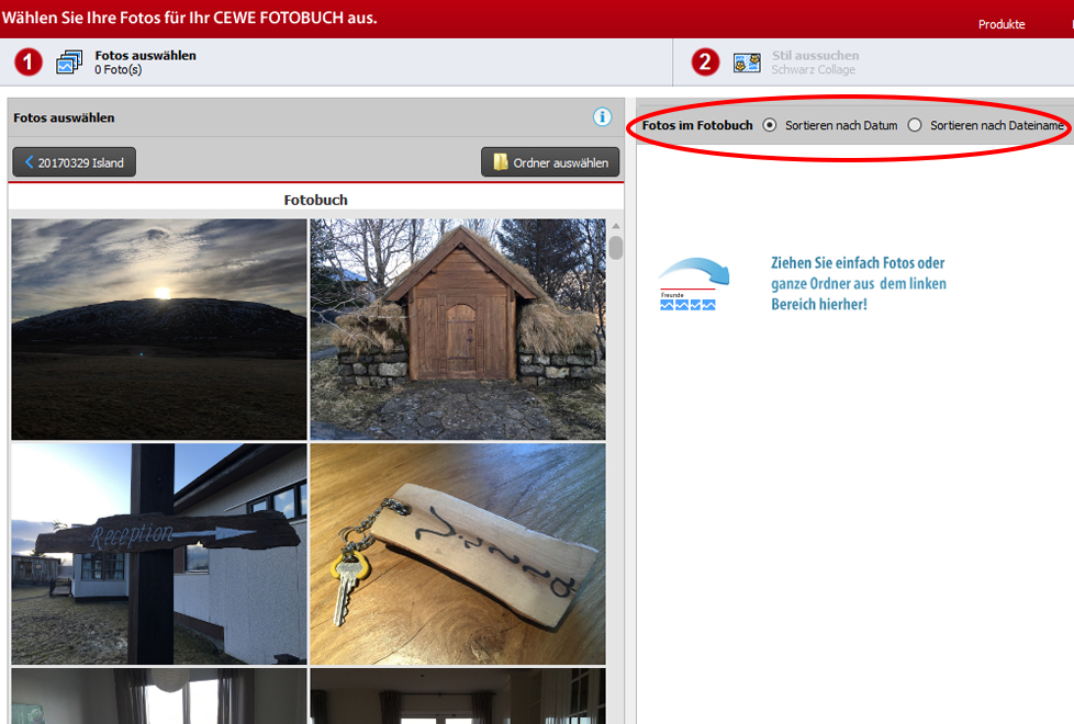 Cewe Fotobuch Fotos automatisch sortieren www.gindeslebens.com