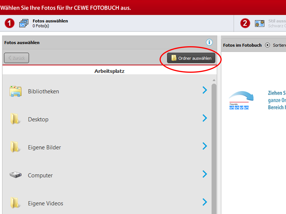 Cewe Fotobuch Fotos importieren www.gindeslebens.com