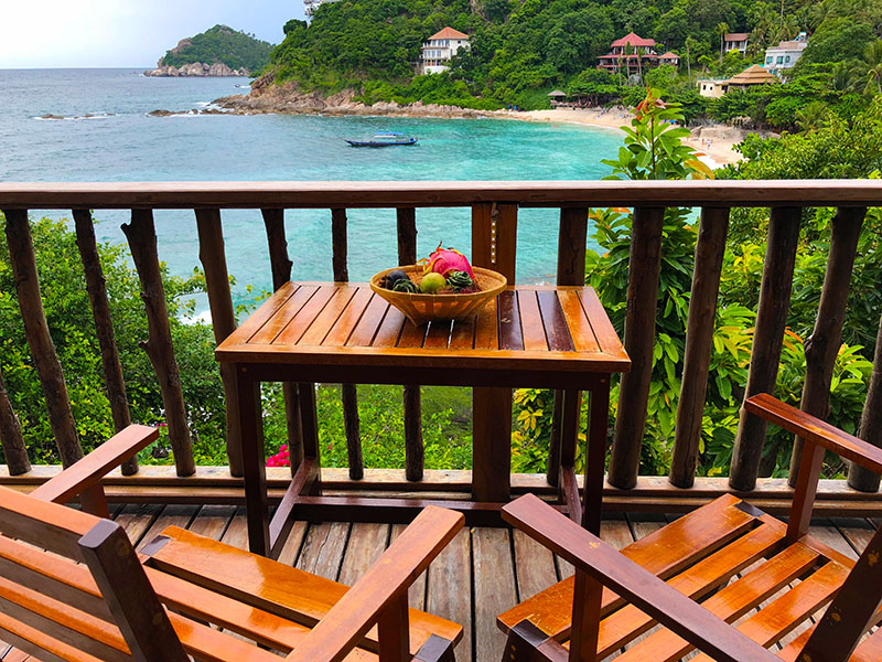 Ausblick Deluxe Ocean View Sai Daeng Resort Koh Tao Thailand www.gindeslebens.com